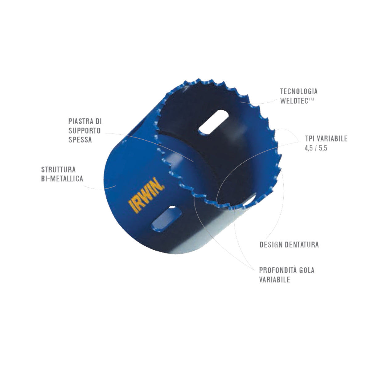 Seghe a tazza Bi-Metalliche con tecnologia WELDTEC - IRWIN Seghe a tazza Bi-Metalliche con tecnologia WELDTEC - IRWIN